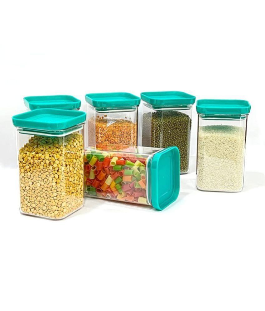     			Kkart Push Container Plastic Light Blue Dal Container ( Set of 4 )