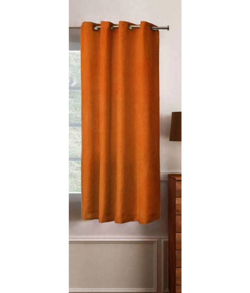     			N2C Home Solid Semi-Transparent Eyelet Curtain 5 ft ( Pack of 1 ) - Orange