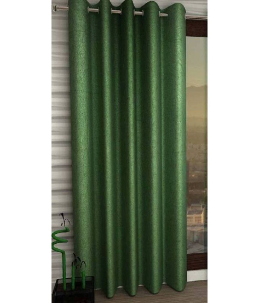     			N2C Home Solid Semi-Transparent Eyelet Curtain 5 ft ( Pack of 1 ) - Green