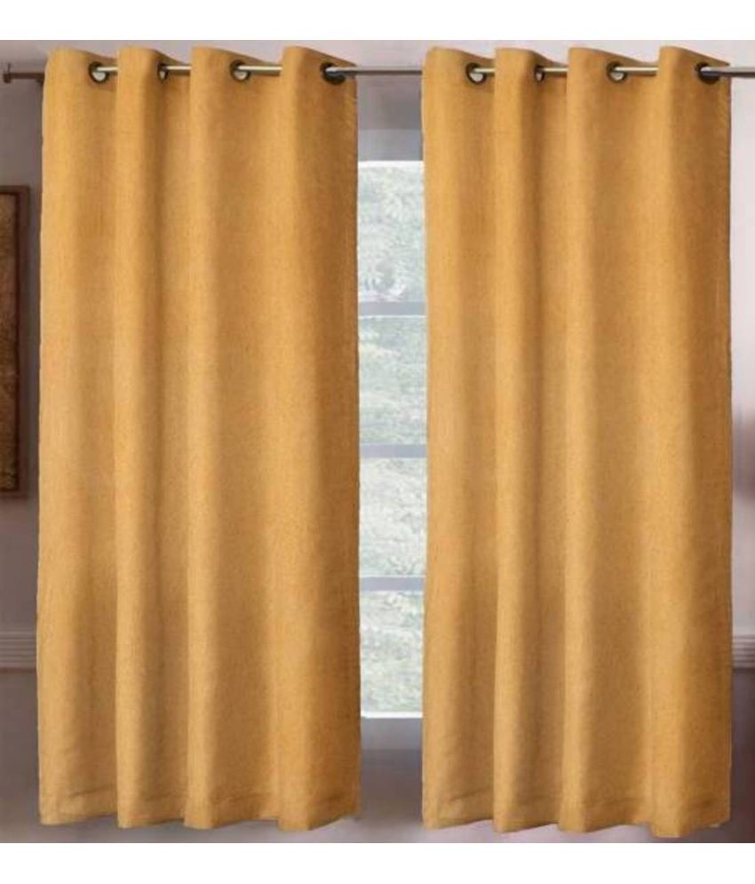     			N2C Home Solid Semi-Transparent Eyelet Curtain 5 ft ( Pack of 2 ) - Cream