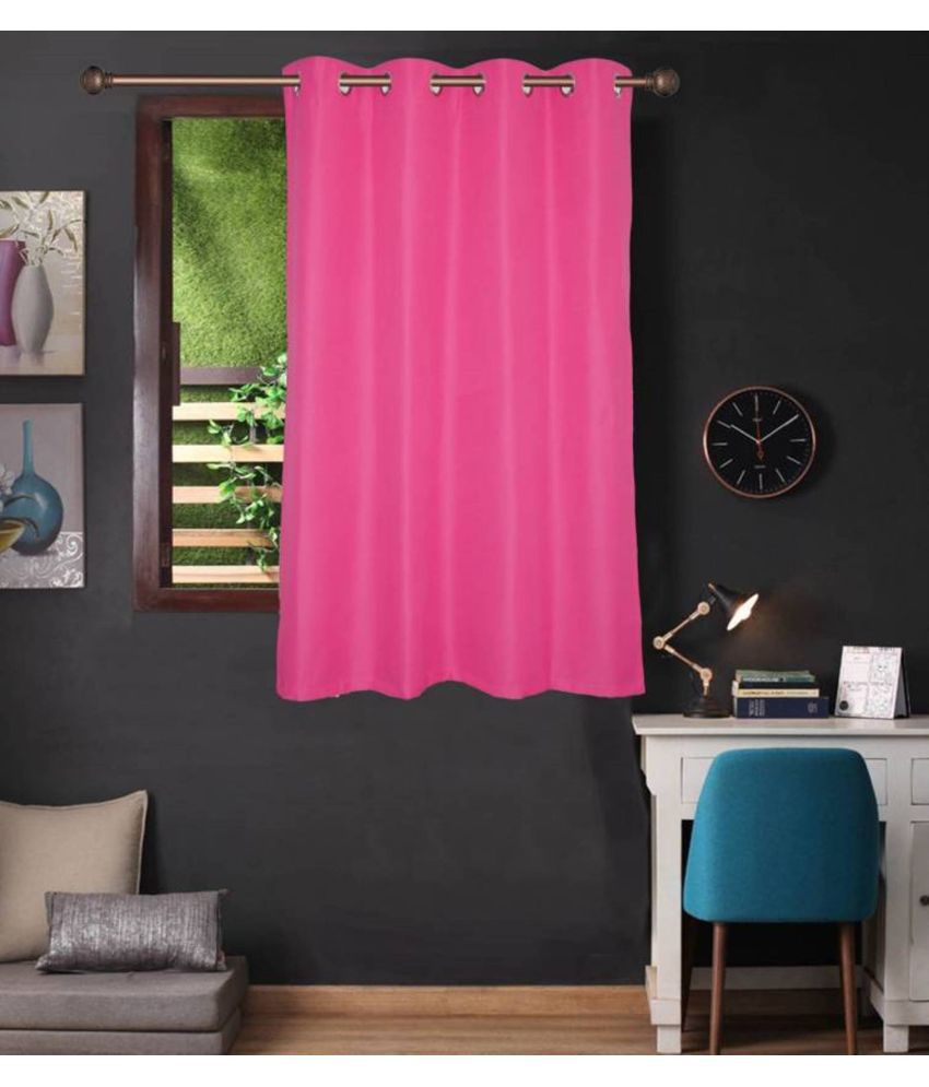     			N2C Home Solid Semi-Transparent Eyelet Curtain 5 ft ( Pack of 1 ) - Pink