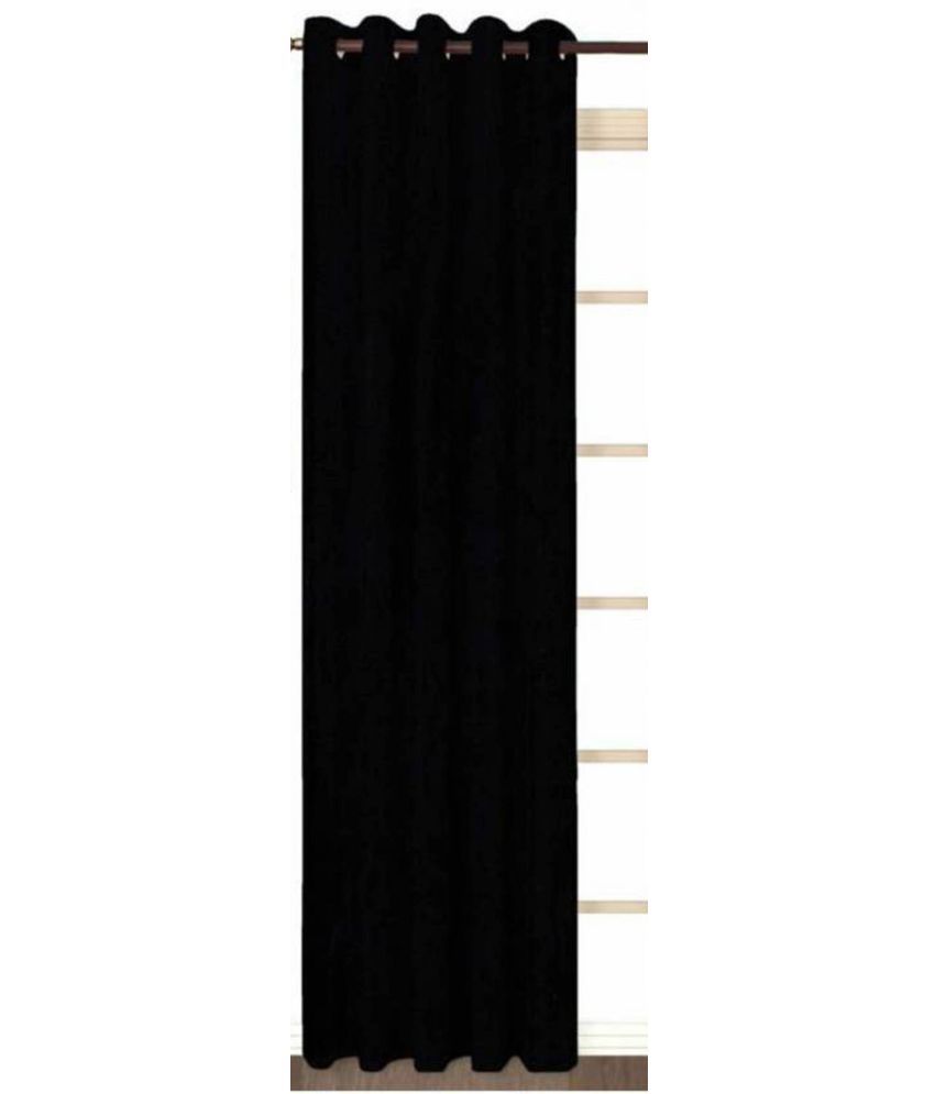     			N2C Home Solid Semi-Transparent Eyelet Curtain 9 ft ( Pack of 1 ) - Black