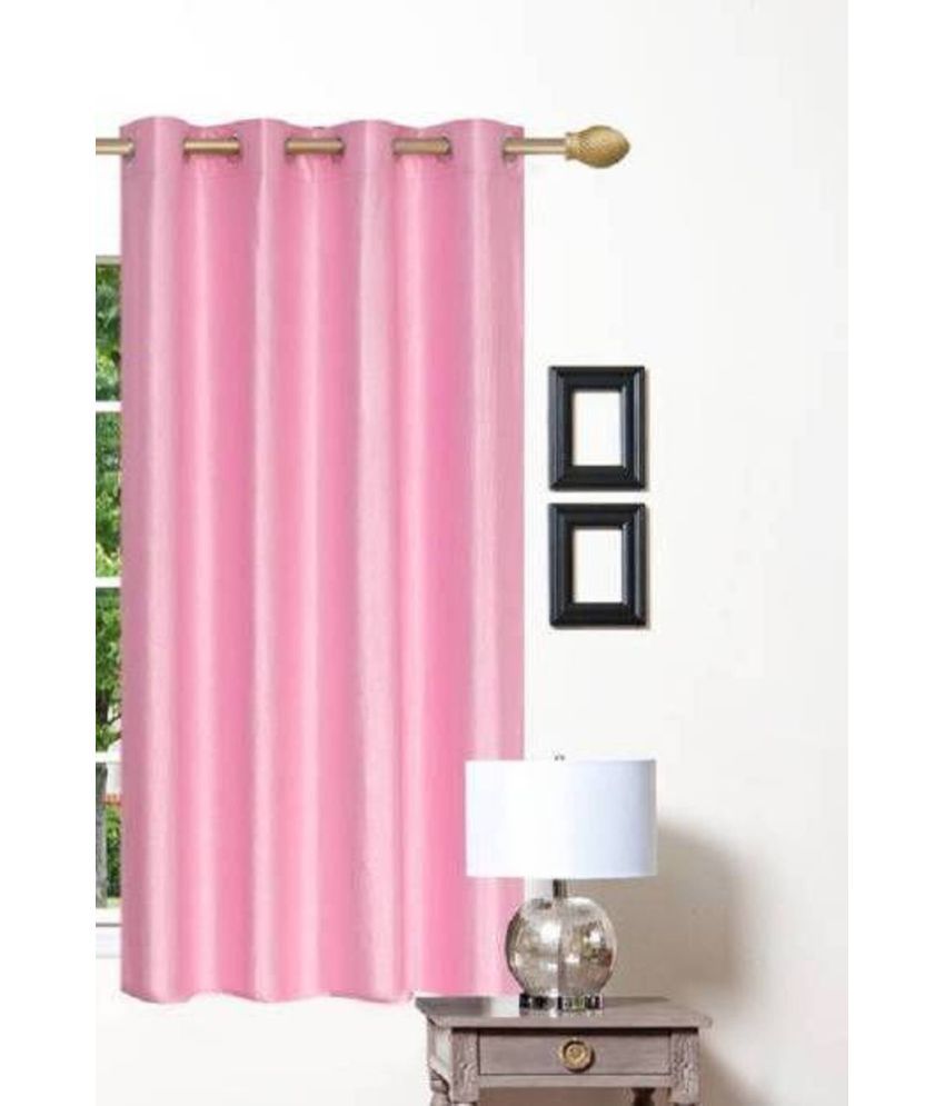     			N2C Home Solid Semi-Transparent Eyelet Curtain 5 ft ( Pack of 1 ) - Pink