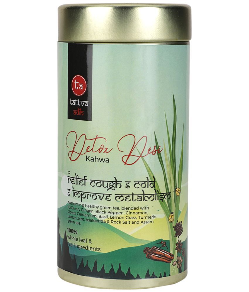     			Tattva Adih Detox Desi Kahwa Green Tea Immunity Booster, Cold Relief, Loose Leaves, Tin 100g