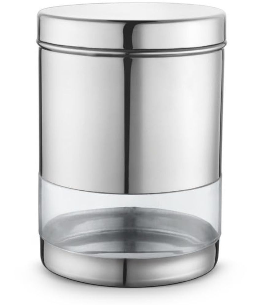     			Classic Essentials Sleek Canister Steel Silver Cookie Container ( Set of 1 )