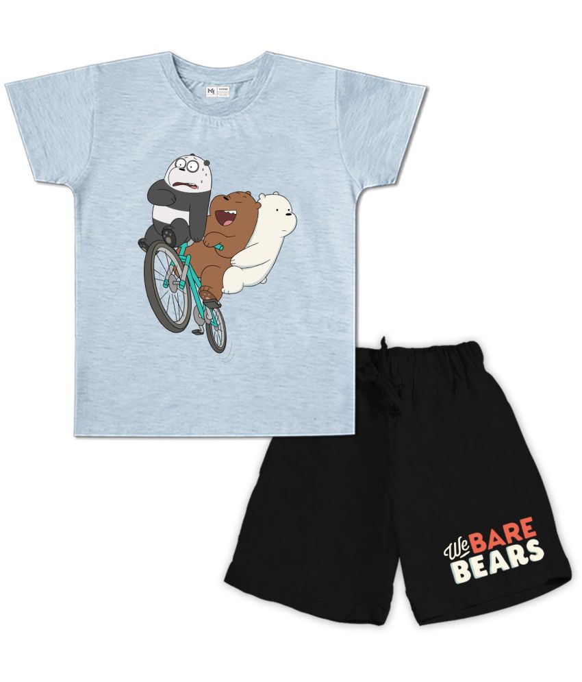     			MINUTE MIRTH - Gray Cotton Baby Boy T-Shirt & Shorts ( Pack of 1 )