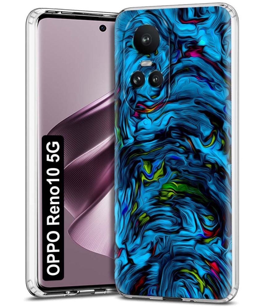     			NBOX - Multicolor Printed Back Cover Silicon Compatible For Oppo Reno 10 5G ( Pack of 1 )