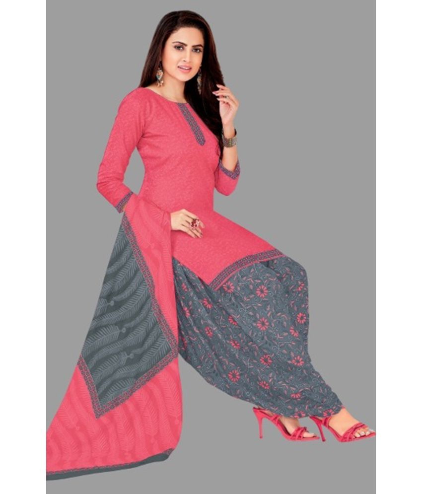     			SIMMU Cotton Printed Kurti With Patiala Women's Stitched Salwar Suit - Red ( Pack of 1 )