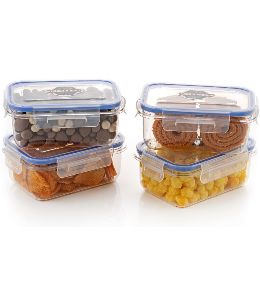     			iView kitchenware Lunch Box/Grocery Plastic Transparent Food Container (Set of 4)