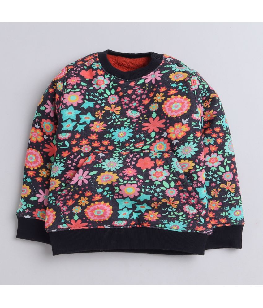     			Arza Life Style   Fleece Printed Full Sleeve Stylisted Sweat Shirt For Girls in Color Black