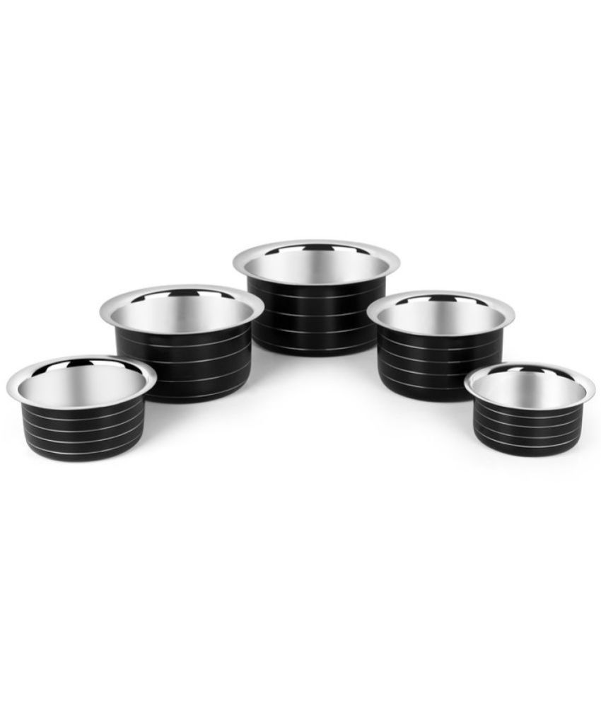     			Classic Essentials CE404-Black_new Stainless Steel Ceramic Tope Set ( Pack of 5 )