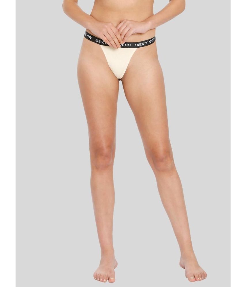     			ILRASO - Beige Nylon Solid Women's Thongs ( Pack of 1 )