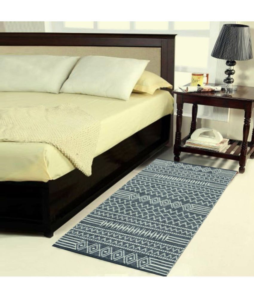     			MRIC Gray Cotton Carpet Geometrical 2x5 Ft