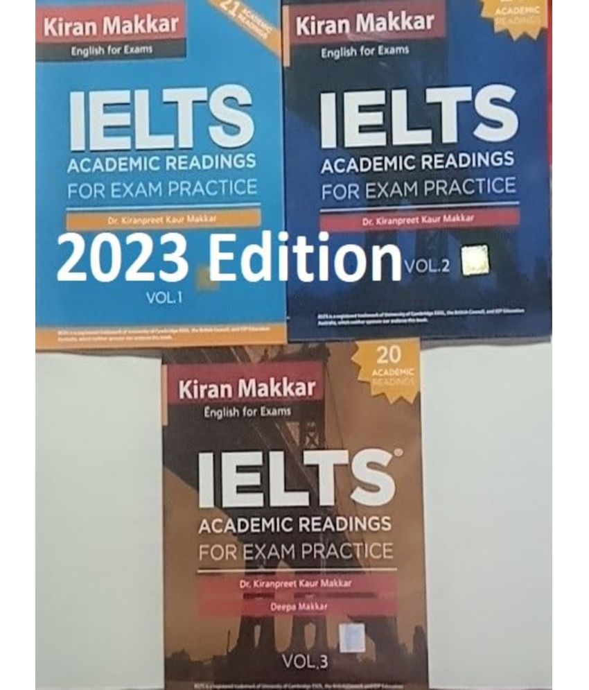     			Makkar IELTS Academic Readings Practice Book Vol. 1 and Vol. 2 and Vol. 3 (Combo of 3 Books) Latest 2023 Edition