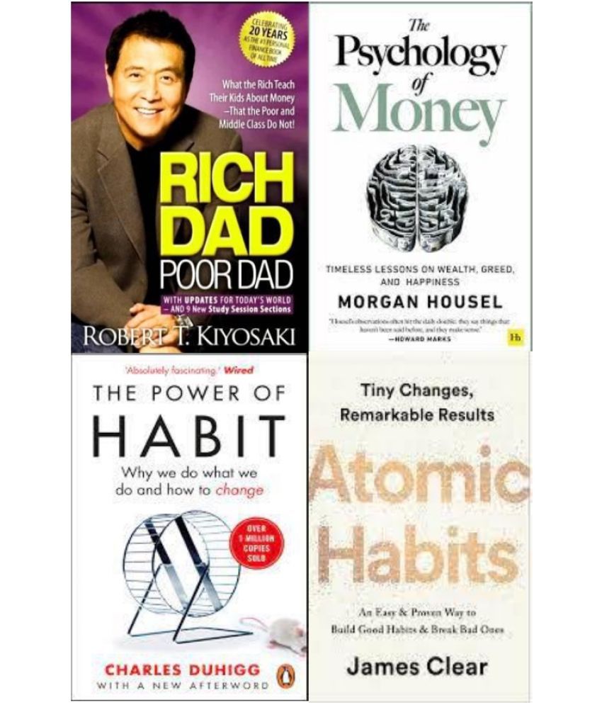     			Rich Dad Poor Dad + Atomic Habits + The Psychology of Money + The Power of Habits