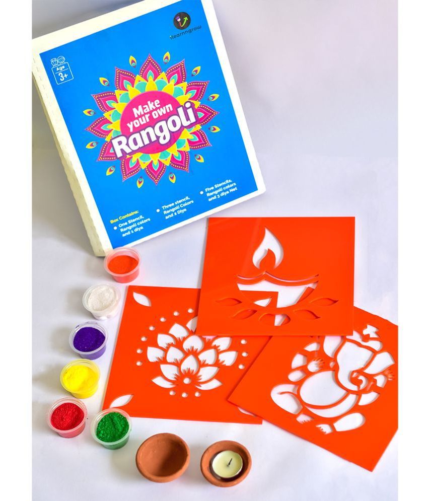     			ilearnngrow ilearnngrow Diwali DIY Rangoli Kit - Set Of Three Stencil