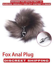 Stainless Steel Anal Plug Soft Fox Tail Butt Plug Stimulator Sex Toys For Women