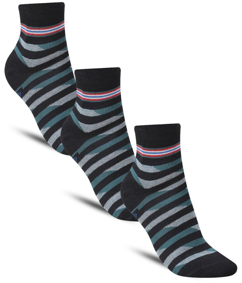     			Dollar - Cotton Men's Striped Green Ankle Length Socks ( Pack of 3 )