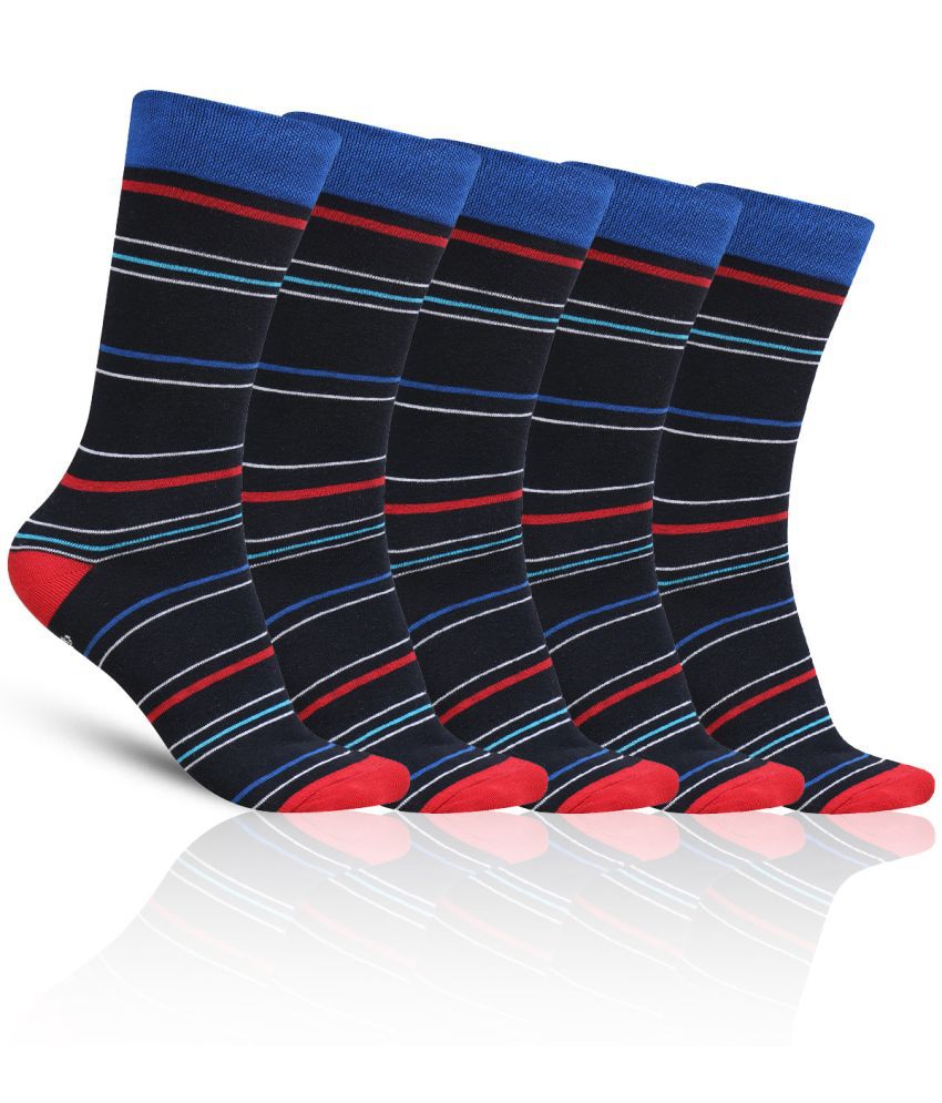     			Dollar - Cotton Men's Striped Multicolor Full Length Socks ( Pack of 5 )