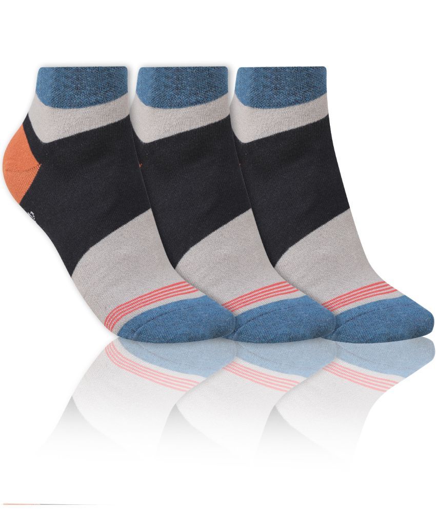     			Dollar - Cotton Men's Striped Black Ankle Length Socks ( Pack of 3 )