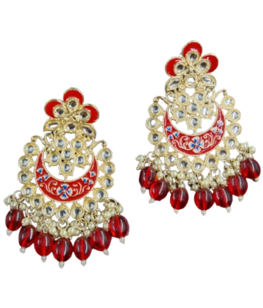     			Jiyanshi fashion Red Jhumki Earrings ( Pack of 1 )