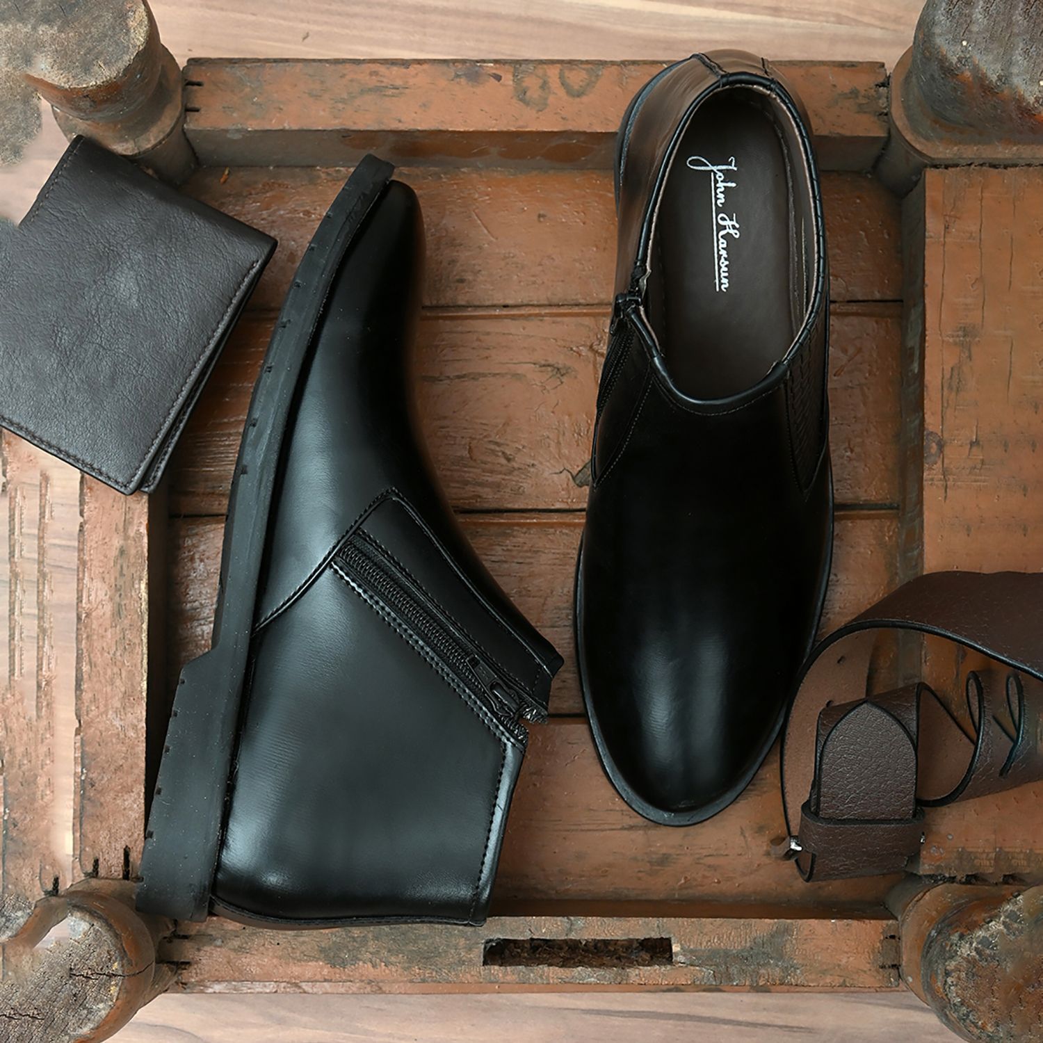     			John Karsun - Black Men's Formal Boots