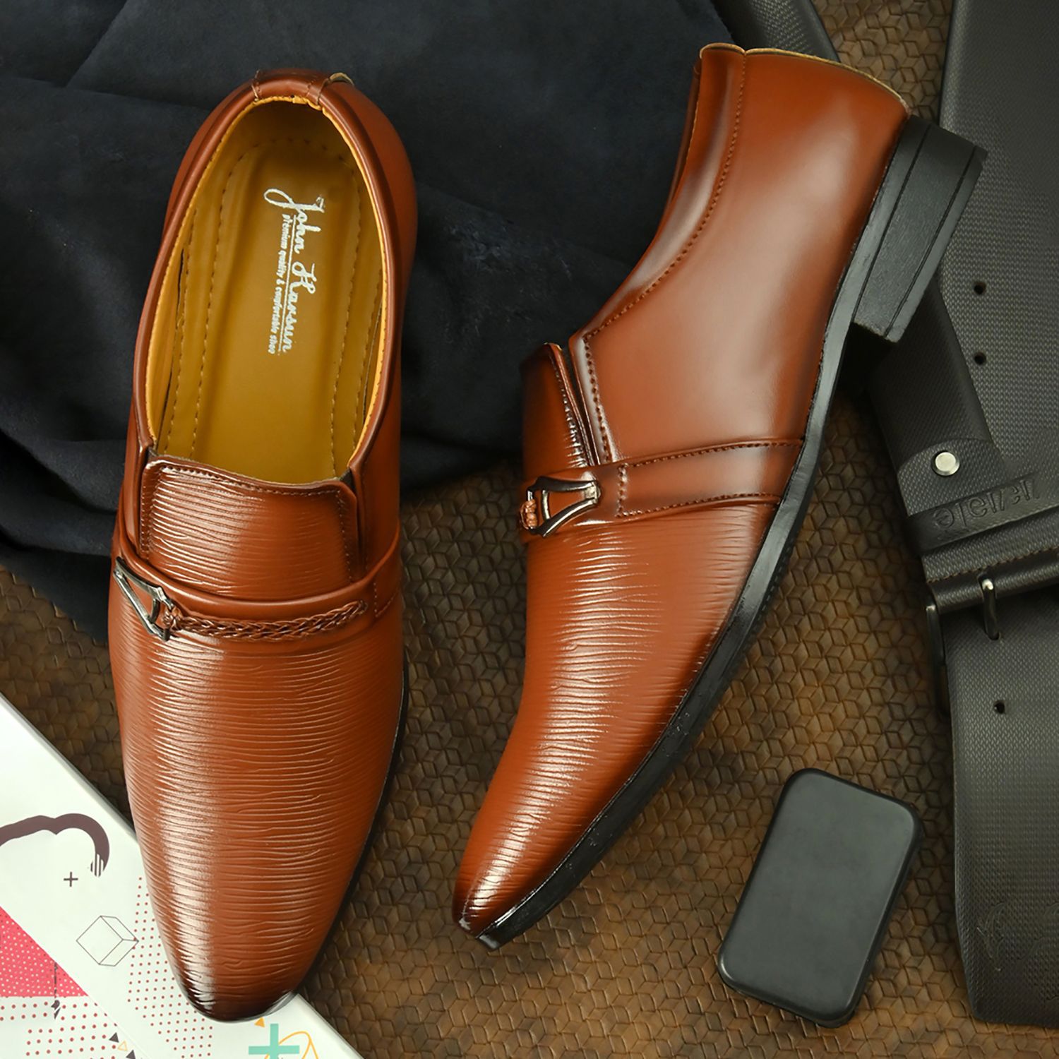     			John Karsun - Tan Men's Mocassin Formal Shoes
