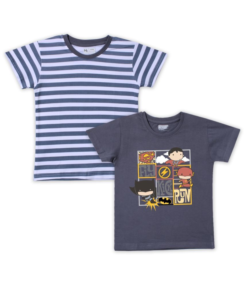     			MINUTE MIRTH - Multicolor Cotton Boy's T-Shirt ( Pack of 2 )