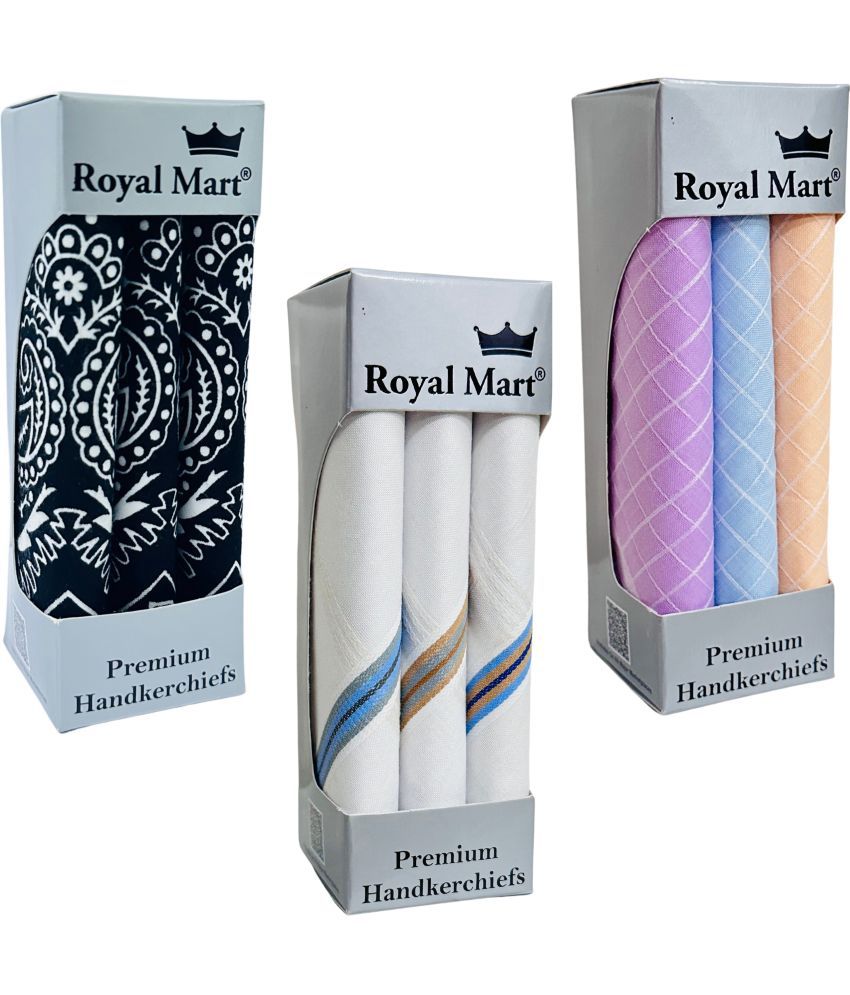     			Royal Mart - Multi Blended Men's Handkerchief ( Pack of 9 )