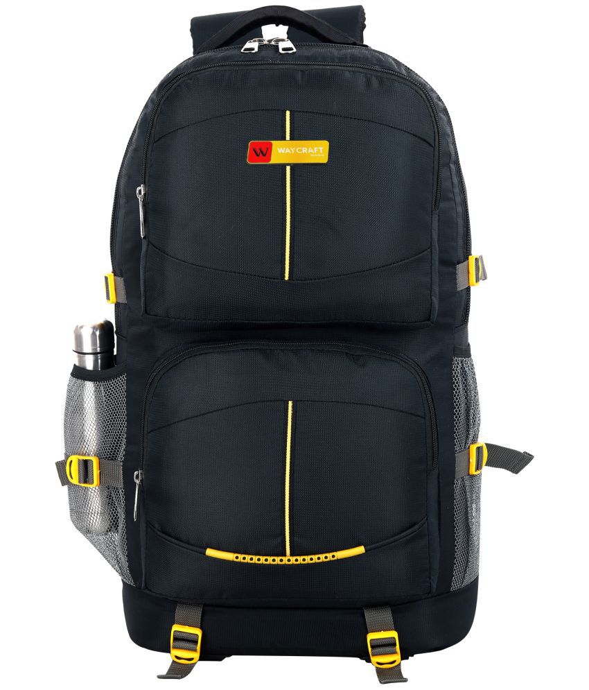     			Waycraft - Black Polyester Backpack ( 55 Ltrs )
