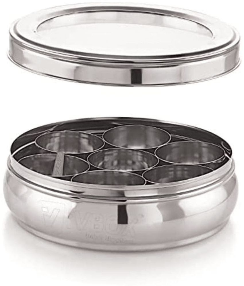     			ATROCK Masala Dabba Steel Silver Spice Container ( Set of 1 )