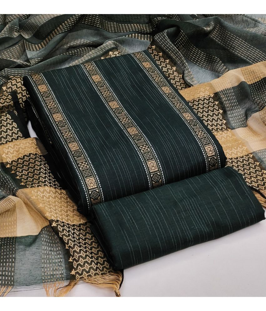     			Apnisha Unstitched Cotton Self Design Dress Material - Green ( Pack of 1 )