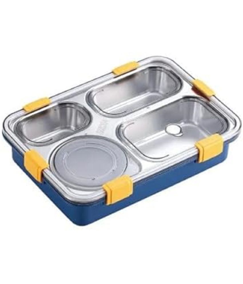     			Bluedeal 4 compartment lunch box Stainless Steel School Lunch Boxes 4 - Container ( Pack of 1 )