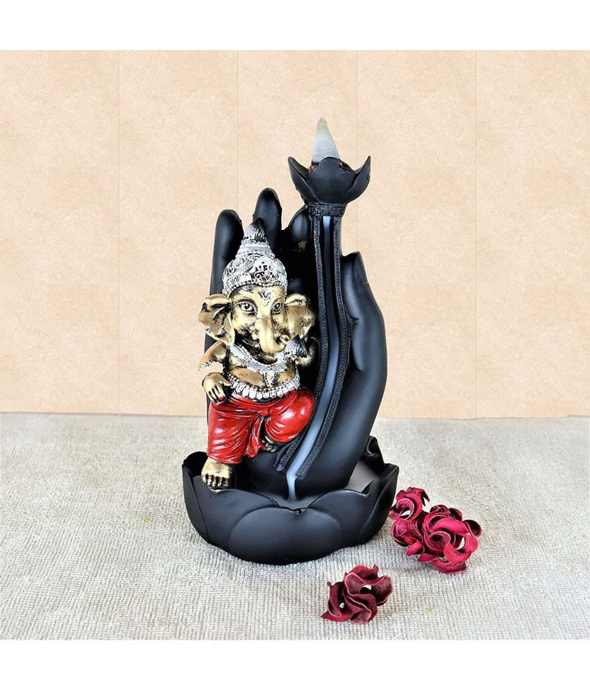     			Craftam Polyresin Ganesha Smoke Backflow Incense Cone Holder with 20 Scented Incenses