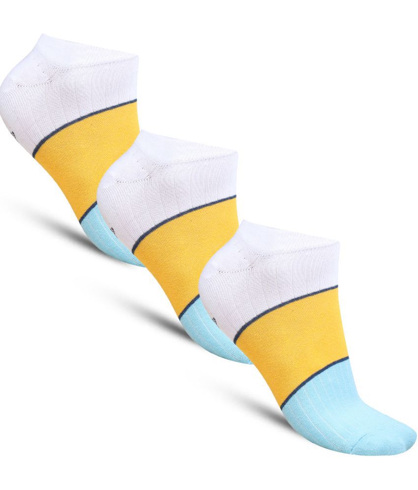    			Dollar - Cotton Men's Printed Yellow Low Ankle Socks ( Pack of 3 )