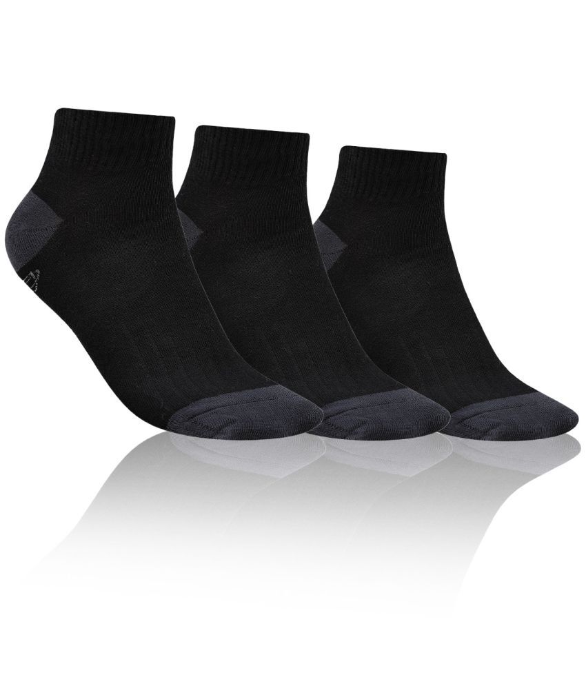     			Dollar - Cotton Men's Solid Black Ankle Length Socks ( Pack of 3 )