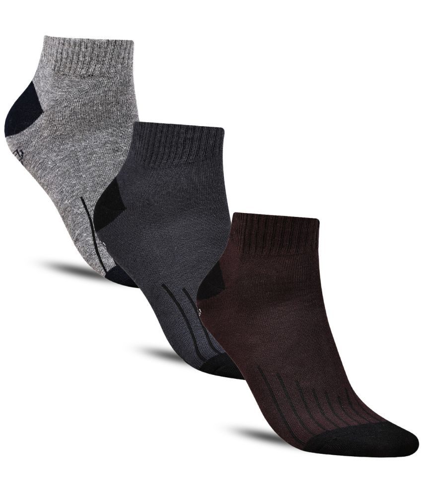     			Dollar - Cotton Men's Solid Multicolor Ankle Length Socks ( Pack of 3 )