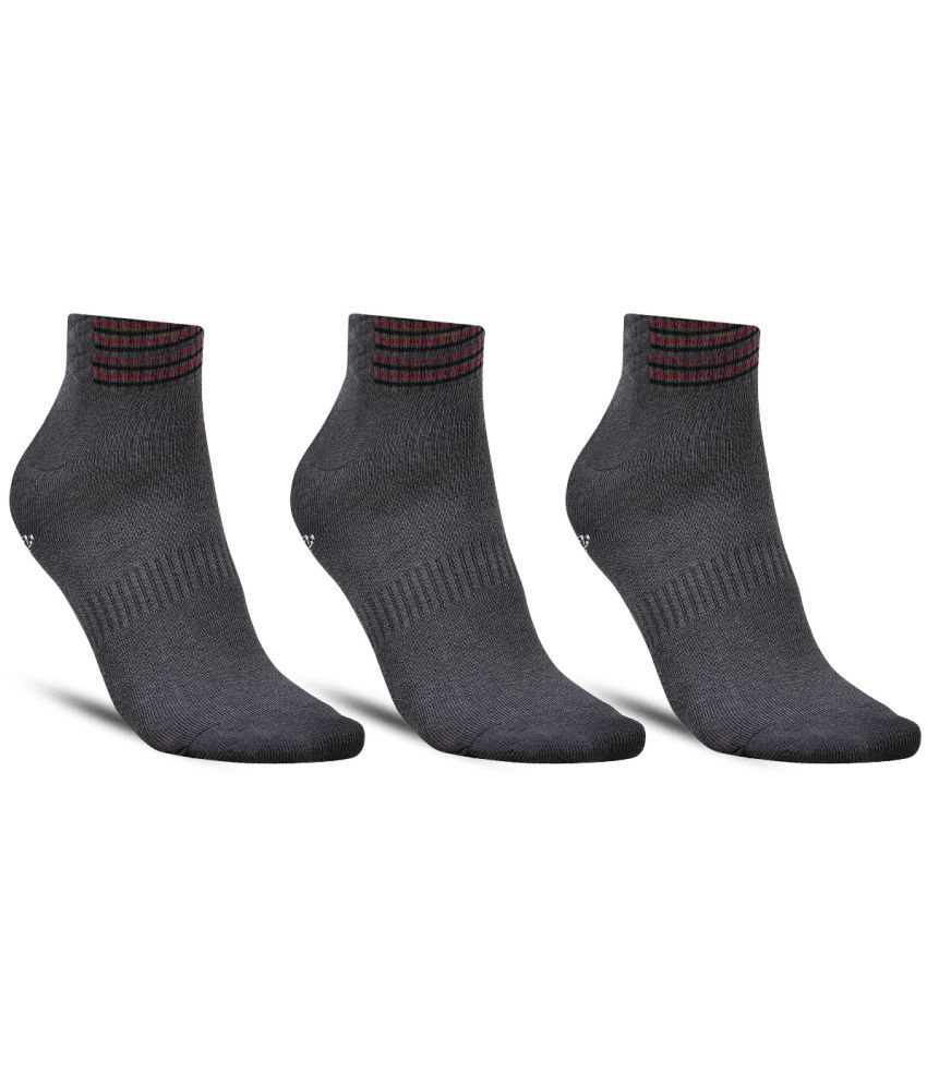     			Dollar - Cotton Men's Solid Light Grey Ankle Length Socks ( Pack of 3 )