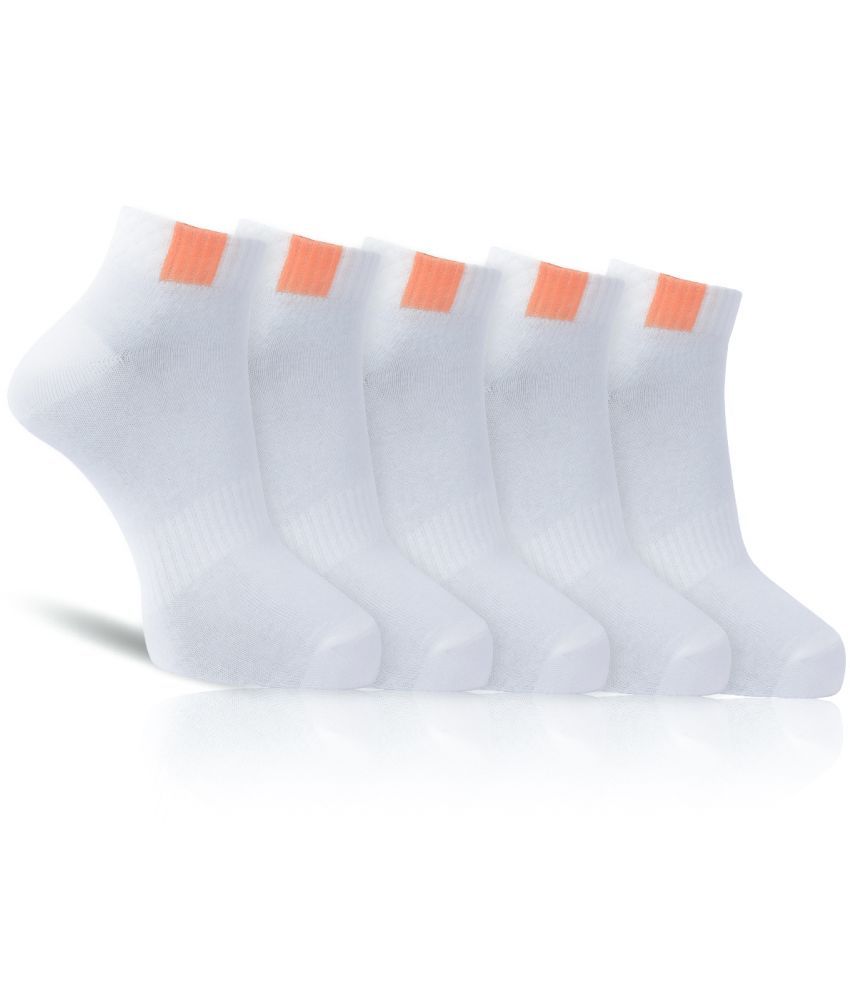     			Dollar - Cotton Men's Solid White Ankle Length Socks ( Pack of 5 )