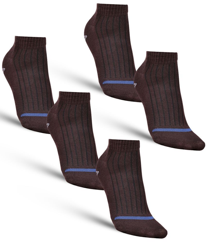     			Dollar - Cotton Men's Striped Brown Ankle Length Socks ( Pack of 5 )