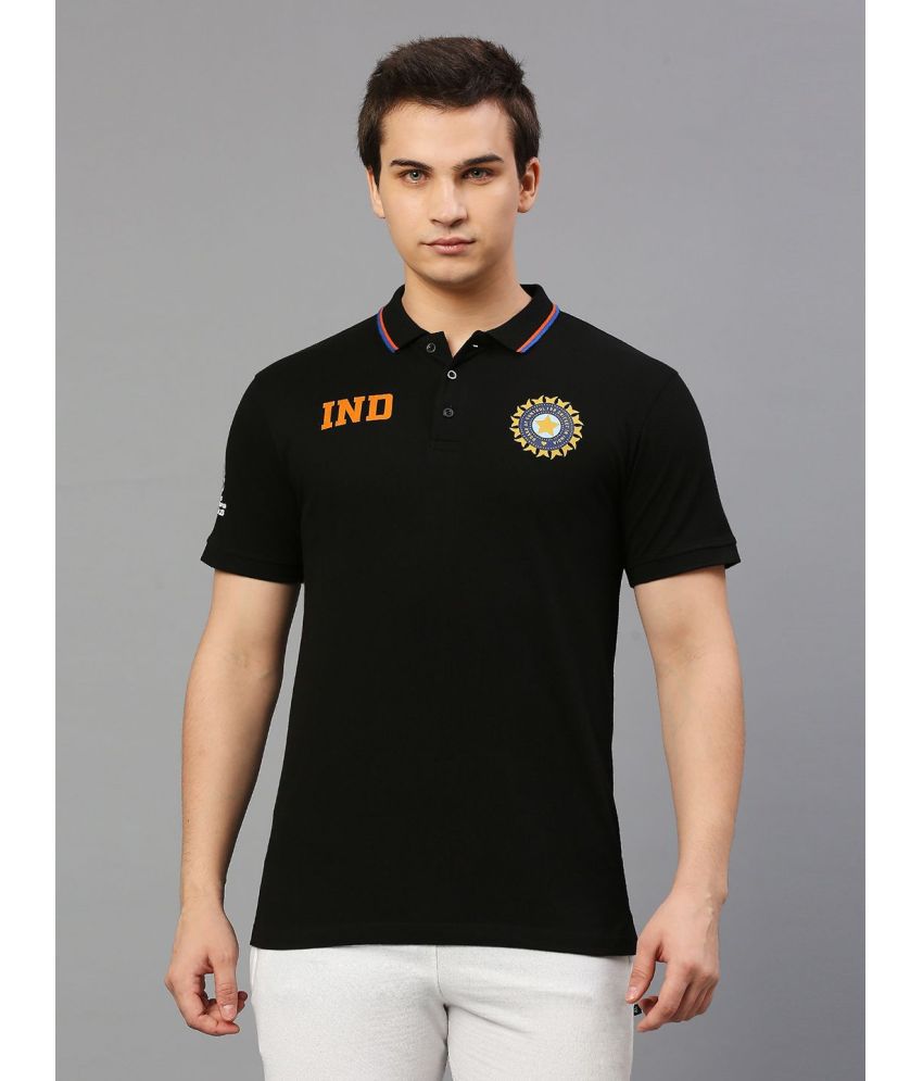     			FanCode - Black Cotton Regular Fit Men's Sports Polo T-Shirt ( Pack of 1 )