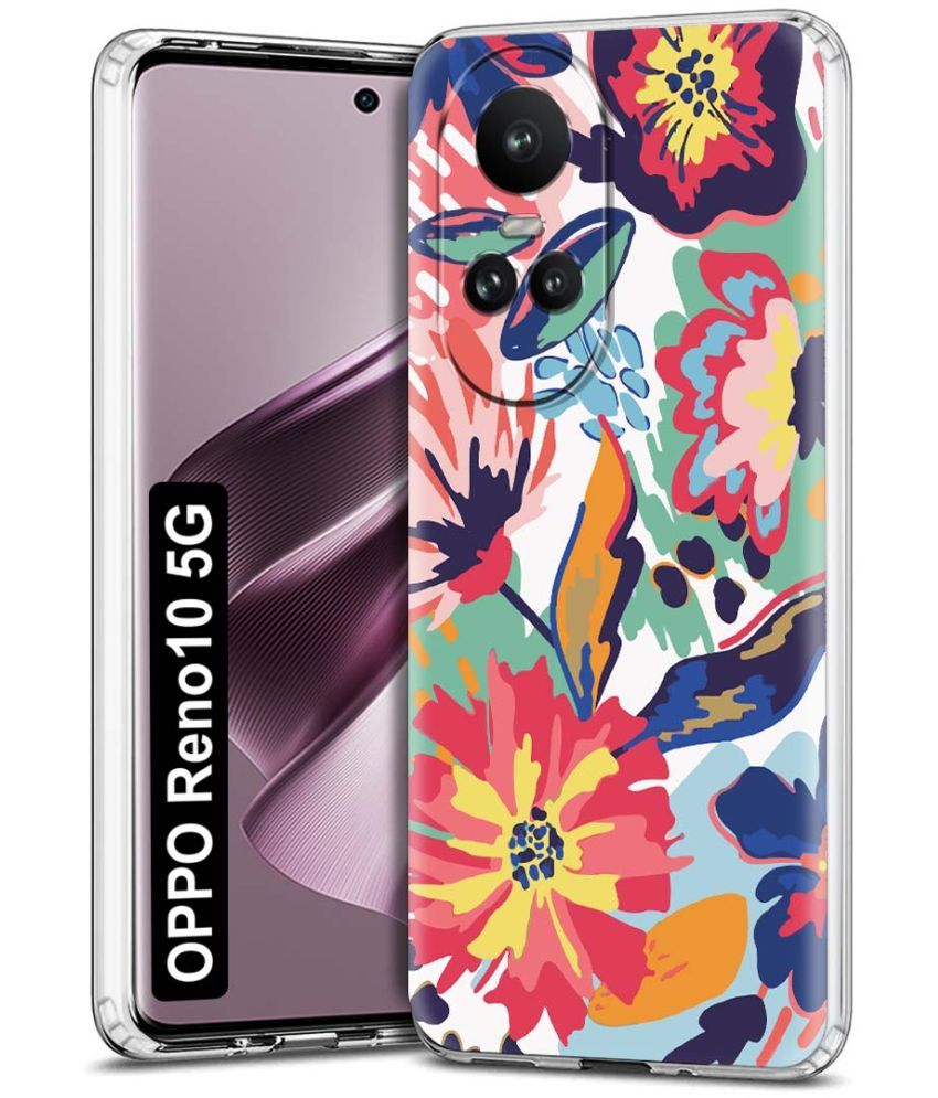     			NBOX - Multicolor Printed Back Cover Silicon Compatible For Oppo Reno 10 5G ( Pack of 1 )