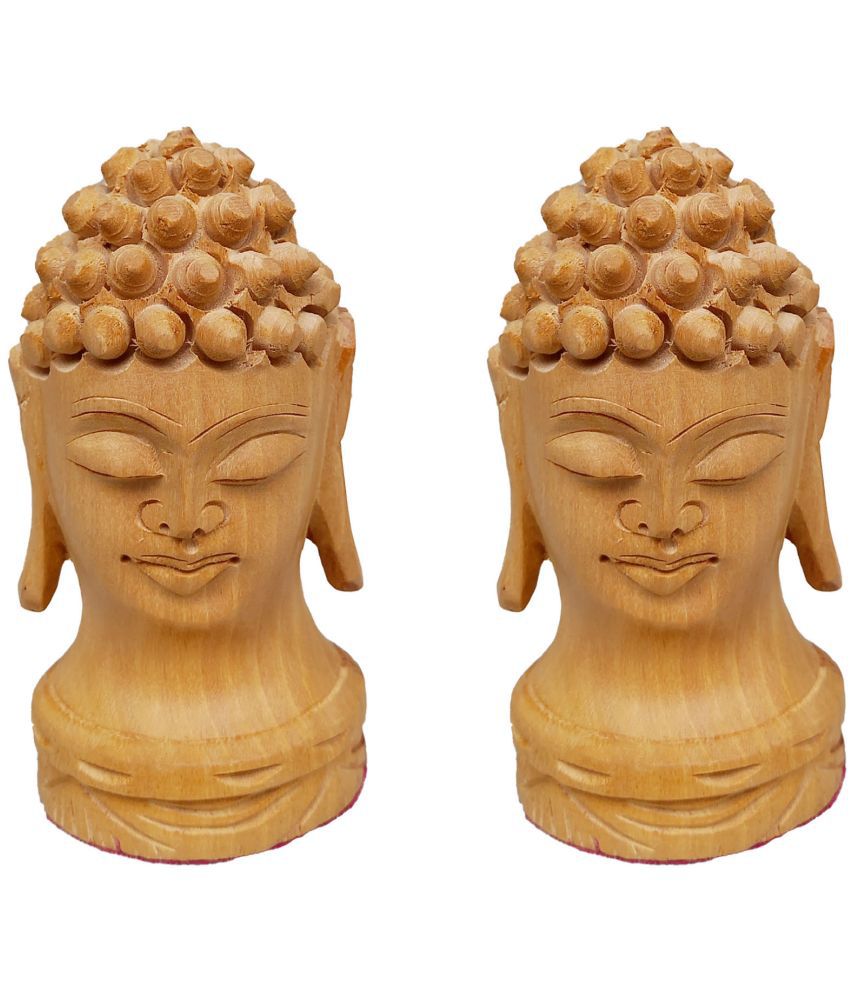     			ZIPPIWUD Coir Work Wood Buddha Idol 6 x 4 cms Pack of 2