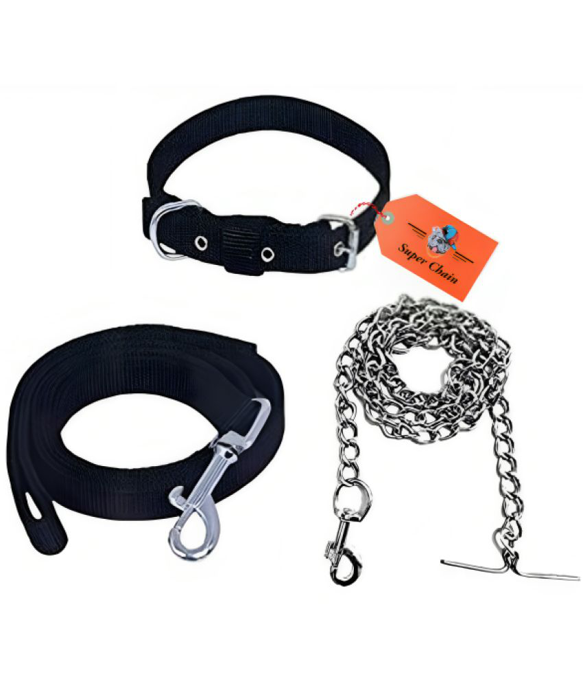     			super chain - Black Combo (Collar Belt and Leash) ( Small )