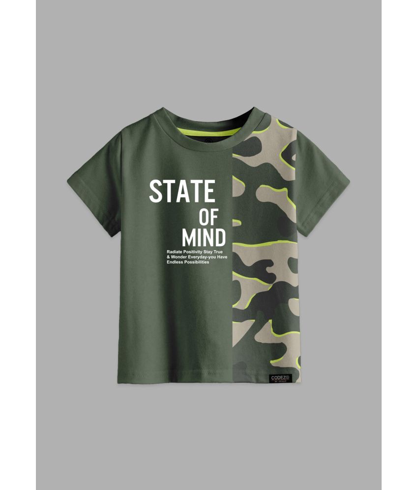     			CODEZ Pack of 1 Boys Cotton Blend T-Shirt ( Olive )