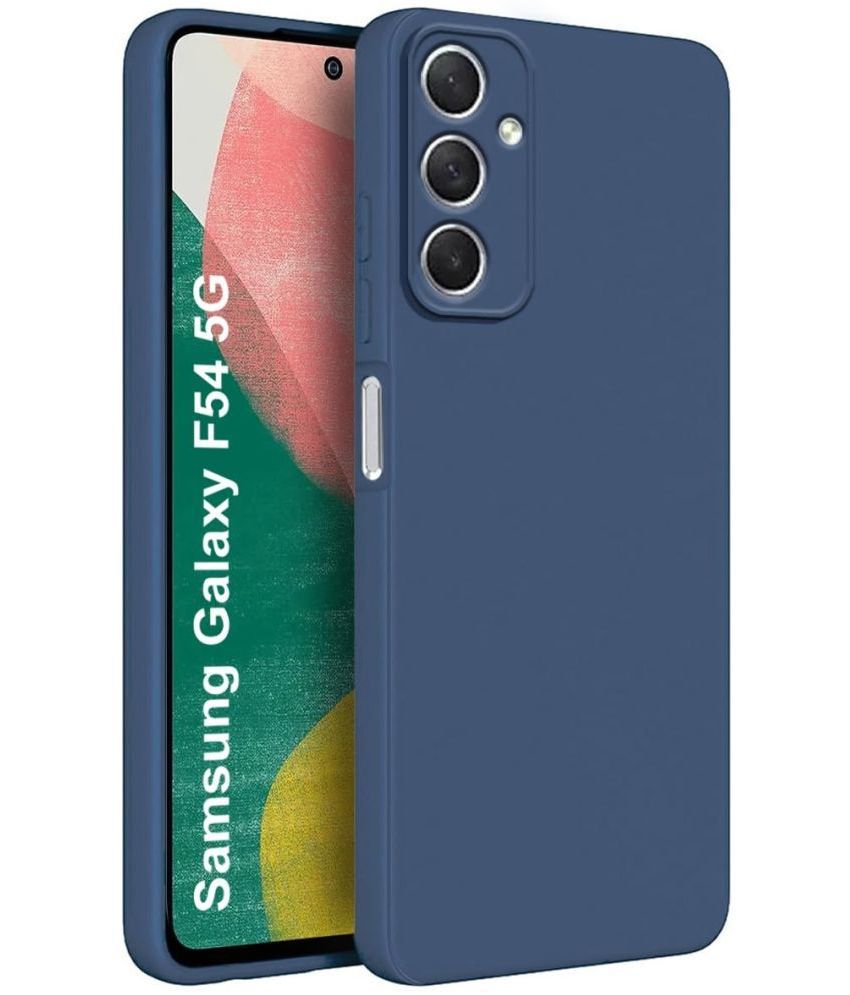     			Case Vault Covers - Blue Flip Cover Silicon Soft cases Compatible For Samsung Galaxy F54 5G ( Pack of 1 )
