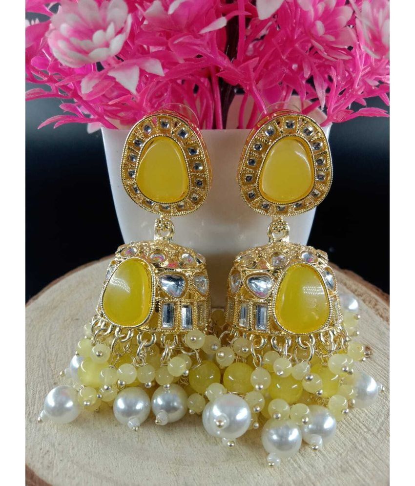     			Jiyanshi fashion Yellow Jhumki Earrings ( Pack of 1 )