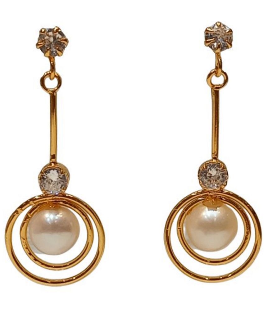     			Mannatraj Pearls & Jewellers - White Bali Earrings ( Pack of 1 )