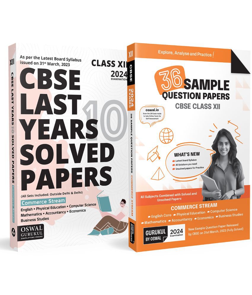     			Oswal - Gurukul CBSE Commerce Combo of 36 Sample Question Papers and Last 10 Years Solved Papers for Class 12 Exam 2024