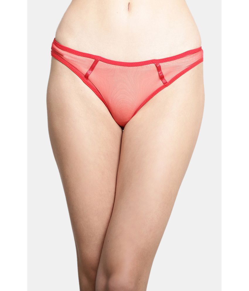     			PrettyCat - Red Low Rise Thongs Lace Solid Women's Bikini ( Pack of 1 )